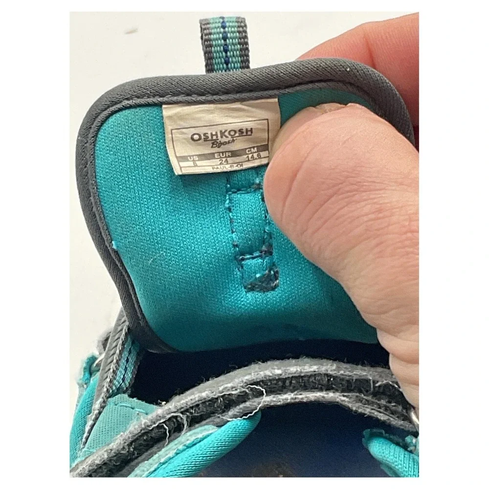 OshKosh B'gosh Kids Water Shoes Sandals‎ Grey Teal Size 8